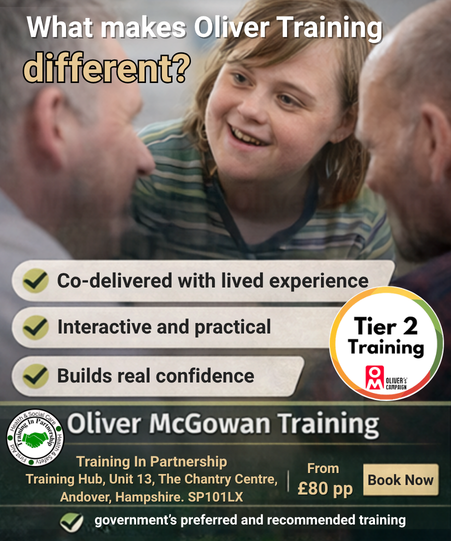 Oliver McGowan Tier 2 training: lived experience co-delivery, interactive learning and open places from £80 per person.